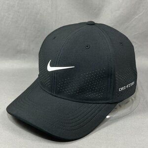 Nike Black Dri-FIT Performance Baseball Cap with White Swoosh